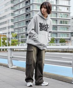 WEGO 【ユニセックス着用ITEM/裏起毛/SMLサイズ展開】リラックスフィットスプレーグラフィックパーカー