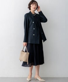 23区 【先行予約】リネンレーヨンストレッチ ダブルジャケット