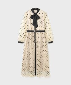 GRACE CONTINENTAL ビーズ刺繍ドットドレス