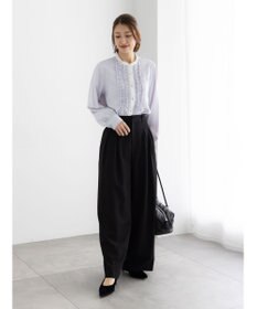 Te chichi フロントフリルバイカラーブラウス