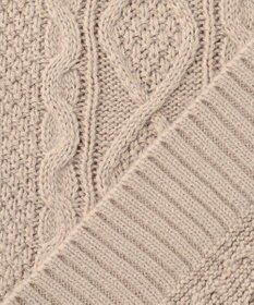 ANY 【洗濯機可】スキッパーソフトタッチアラン柄ニット