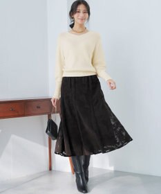 ANY SIS 【2SET】フェザー ニット × フロッキー スカート