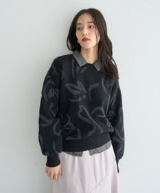 YECCA VECCA アート柄ふくれジャガードニット