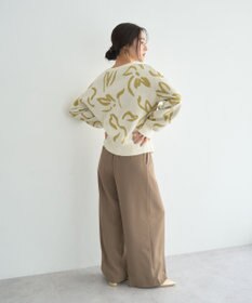 YECCA VECCA アート柄ふくれジャガードニット