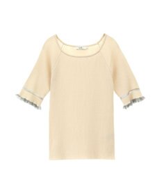 earth music&ecology ポイントシアーフリルニットプルオーバー