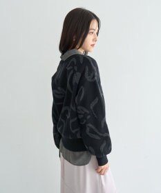 YECCA VECCA アート柄ふくれジャガードニット