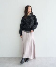 YECCA VECCA アート柄ふくれジャガードニット