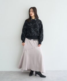 YECCA VECCA アート柄ふくれジャガードニット