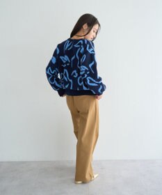 YECCA VECCA アート柄ふくれジャガードニット