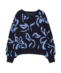 YECCA VECCA アート柄ふくれジャガードニット