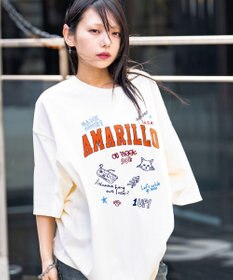 WEGO 【速乾/ひんやり/ユニセックス着用ITEM】接触冷感フロッキープリントグラフィックT（SS）