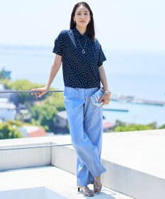 自由区 【WEB&一部店舗限定・サラリ触感】コットンサッカープリント シャツ