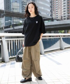WEGO 【ユニセックス着用ITEM/綿100%/SMLサイズ展開】リラックスフィットワンポイントT（S）