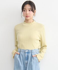 earth music&ecology ランダムチェーンリブハイネックプルオーバー