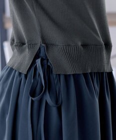 Tiaclasse L 【洗える】ニットドッキングワンピース