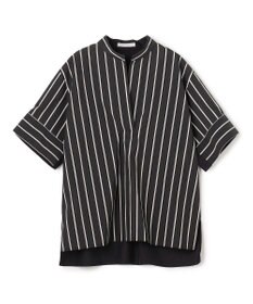 BEIGE， QUARTZ / 異素材コンビ ストライプシャツ