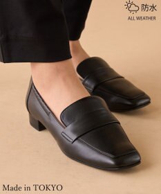 Dominic3 晴雨兼用 サイドギャザー ソフトレザーローファー