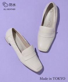 Dominic3 晴雨兼用 サイドギャザー ソフトレザーローファー