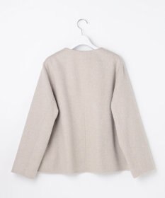 J.PRESS LADIES L ウールナイロンリバー ノーカラー コート