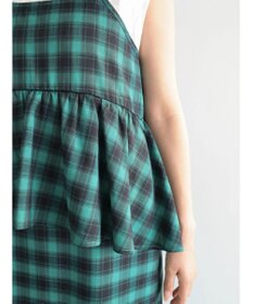 Green Parks チェックペプラムキャミワンピース