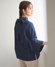 Feroux 【洗える・2WAY】リボンタイチュニック ブラウス