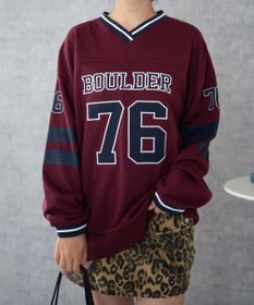 WEGO ナンバリングライン切り替えスウェット