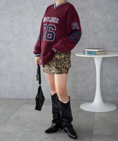 WEGO ナンバリングライン切り替えスウェット