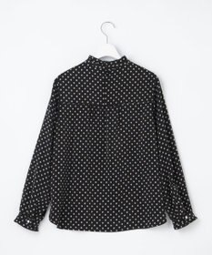 J.PRESS LADIES S 【洗える】ピーチサテン 幾何プリント ブラウス