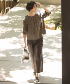 J.PRESS LADIES S 【洗える】ハイパワーデニムツイル ワイド パンツ