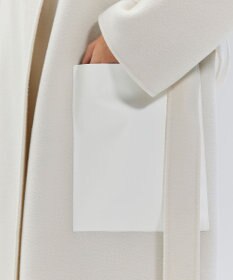 BEIGE， LEMOORE / ウールリバーフェイクレザーポケット付きコート