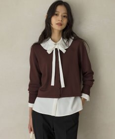 組曲 【WEB限定】ボウタイ付きフリルカラー ブラウス