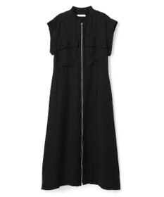 BEIGE， BERNARD / リネン混 フロントジップ スタンドカラードレス