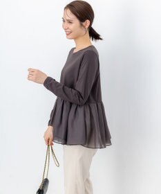 組曲 オーガンジーコンビ ロングTシャツ