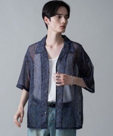 WEGO メッシュパターンオープンカラーシャツ（SS）