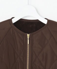 ANY SIS S フェイクファーコンビキルティング アウター