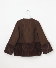 ANY SIS S フェイクファーコンビキルティング アウター