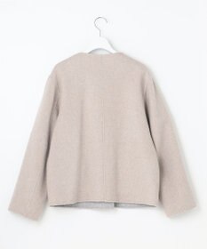 J.PRESS LADIES 【リバーシブル】ウールナイロン リバー ノーカラー ショートコート