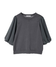 Green Parks 袖楊柳ドッキングニットプルオーバー