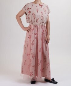 muuc 【ゆったりシルエットで涼しく上品】植物の影絵プリント プルオーバー