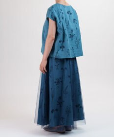 muuc 【ゆったりシルエットで涼しく上品】植物の影絵プリント プルオーバー