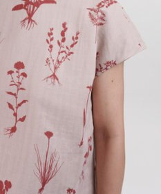 muuc 【ゆったりシルエットで涼しく上品】植物の影絵プリント プルオーバー