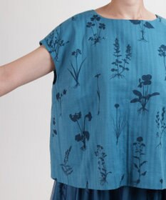 muuc 【ゆったりシルエットで涼しく上品】植物の影絵プリント プルオーバー