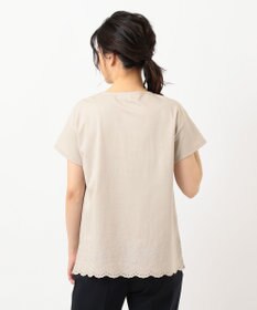 J.PRESS LADIES L 【UVケア・接触冷感】コンパクトコットンスムース 裾刺繍 カットソー