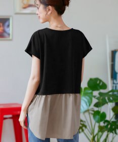 Tiaclasse 【洗える】シャツドッキングフレンチスリーブカットソー