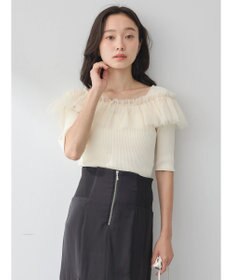 earth music&ecology デコルテチュールニットプルオーバー