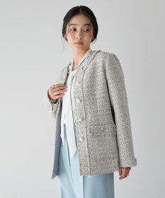 YECCA VECCA ノーカラーツイードジャケット