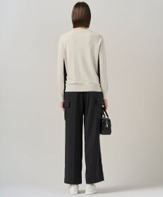 ICB 【洗える】マットヴィスコースポリエステル ブロッキングニット