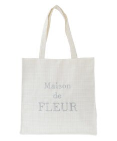 Maison de FLEUR ツイードロゴ刺繍スクエアトートバッグ