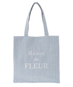 Maison de FLEUR ツイードロゴ刺繍スクエアトートバッグ