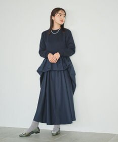 #Newans 【撥水/マシンウォッシャブル】クリオネシルエットコンビドレス